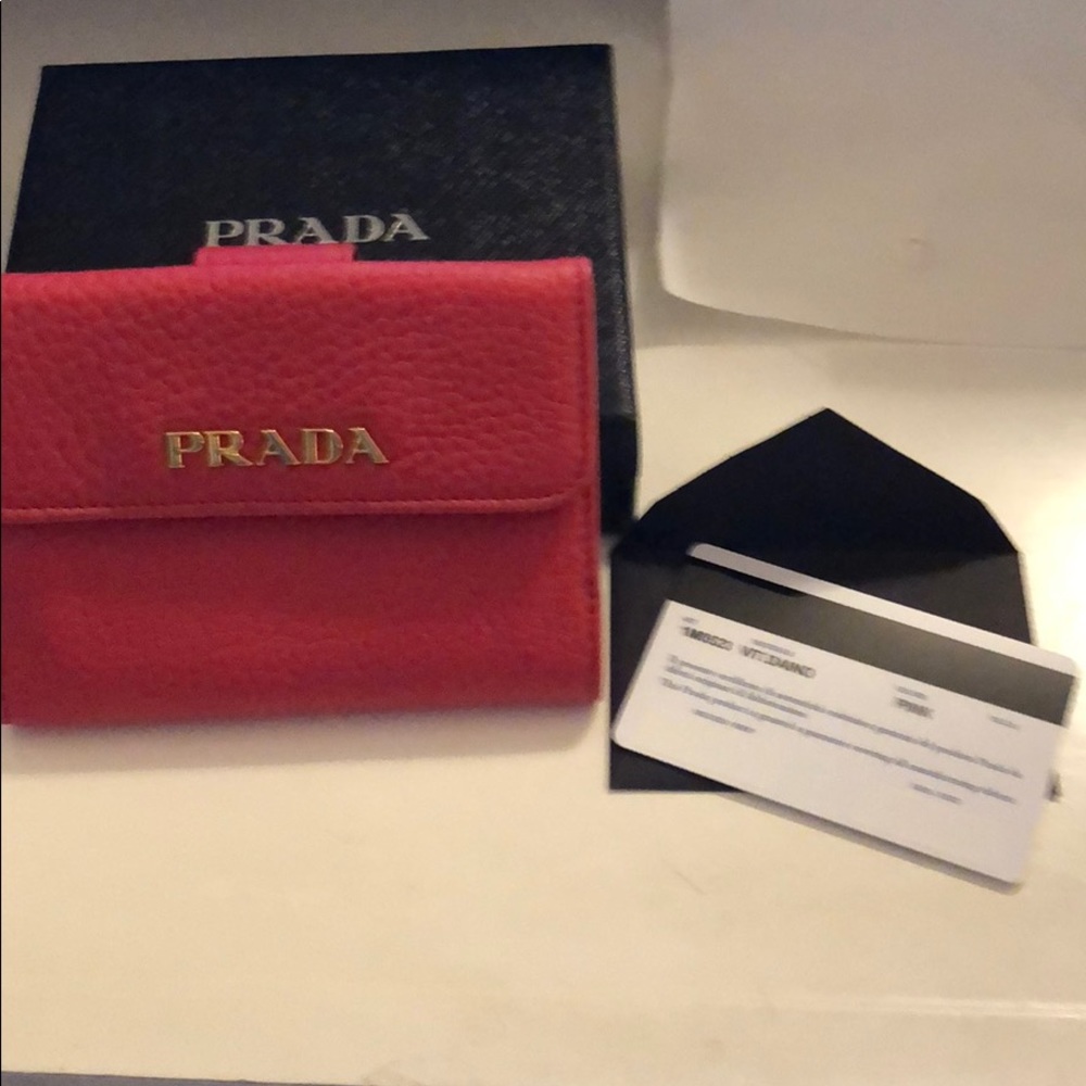 PRADA Leather Wallet, Pink, Reposhing used